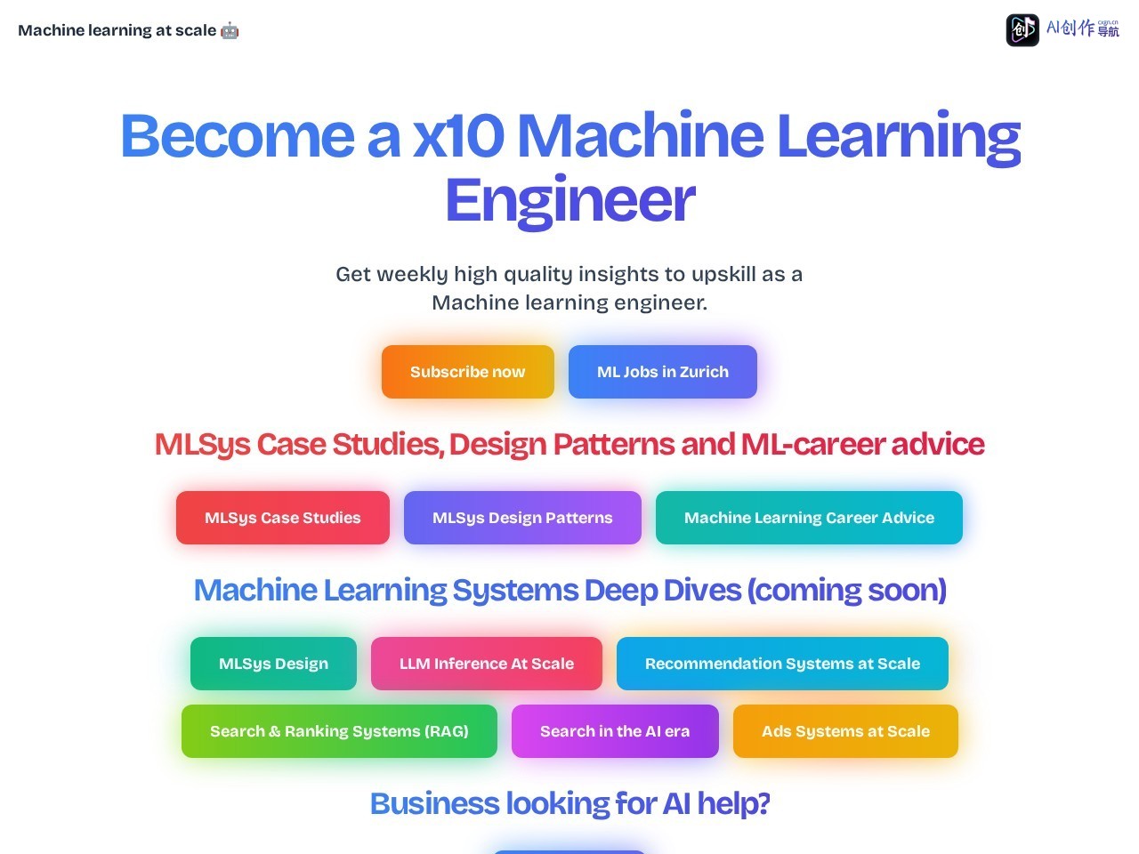 Machine Learning at Scale 网站截图