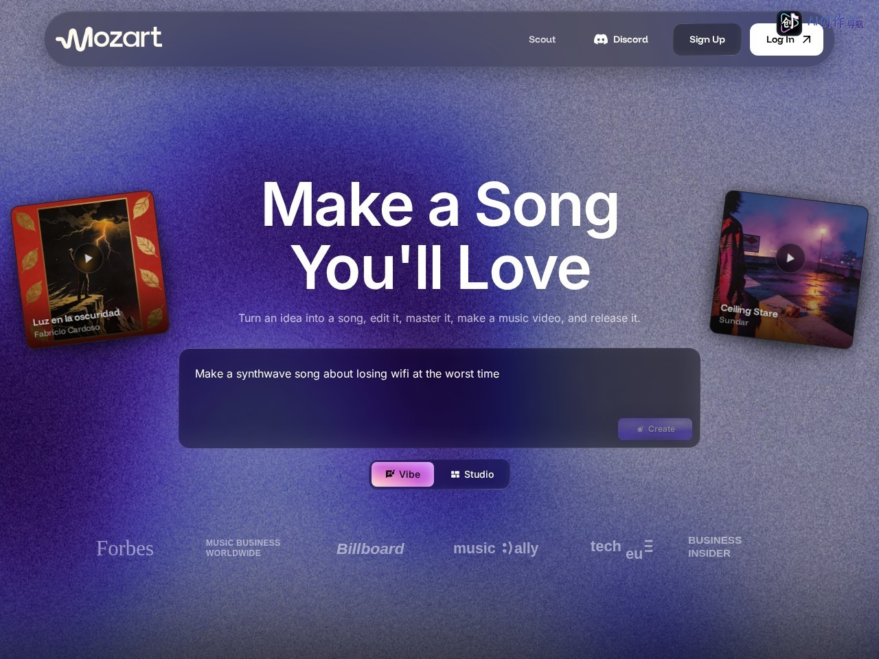 Mozart AI 网站截图