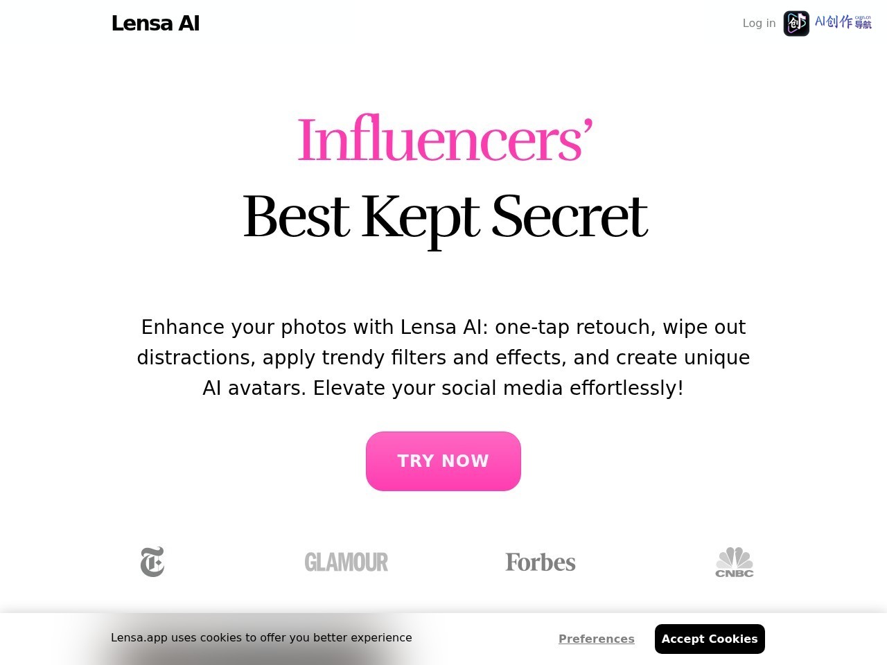 Lensa 网站截图