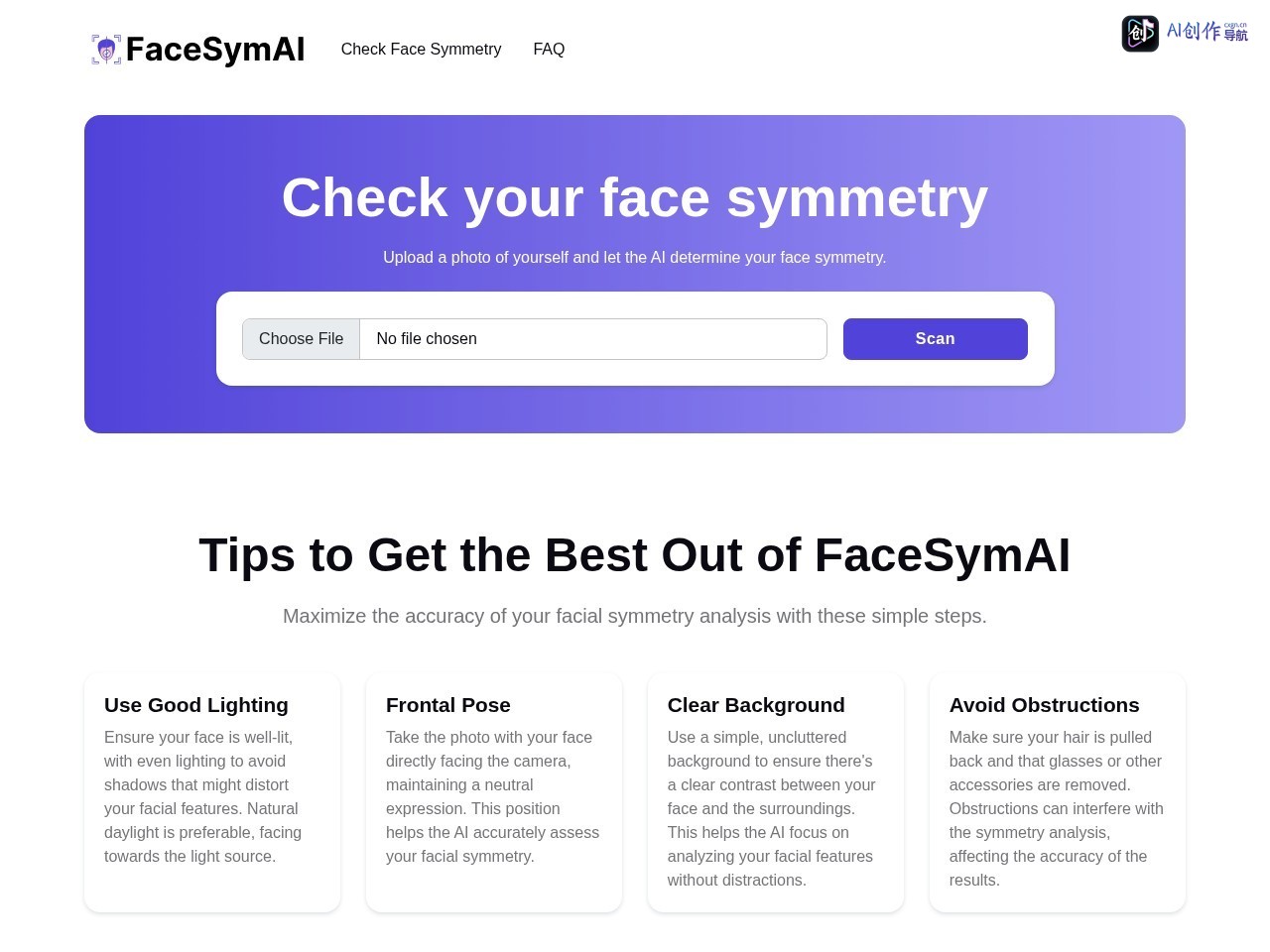 Face Symmetry Test 网站截图
