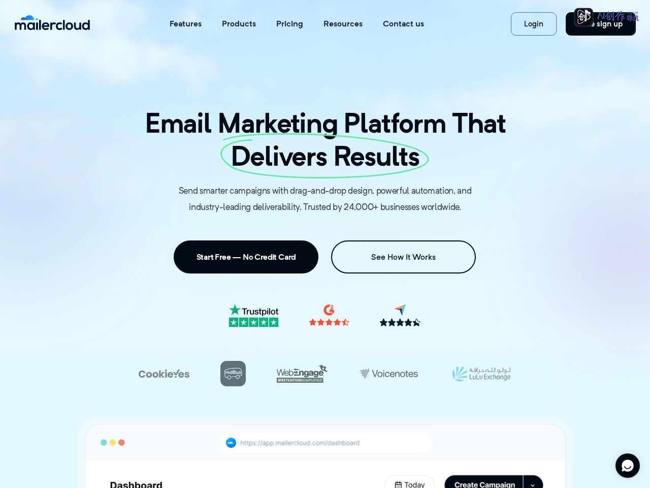 Mailercloud 网站截图