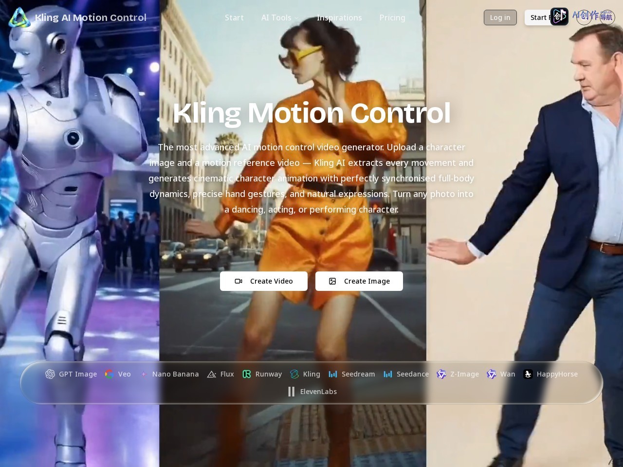 Kling AI Motion Control 网站截图