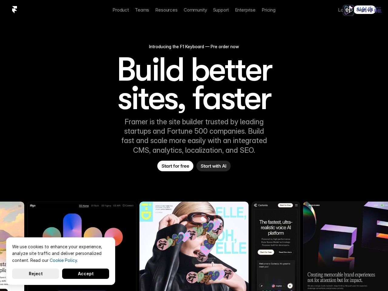 Framer 网站截图