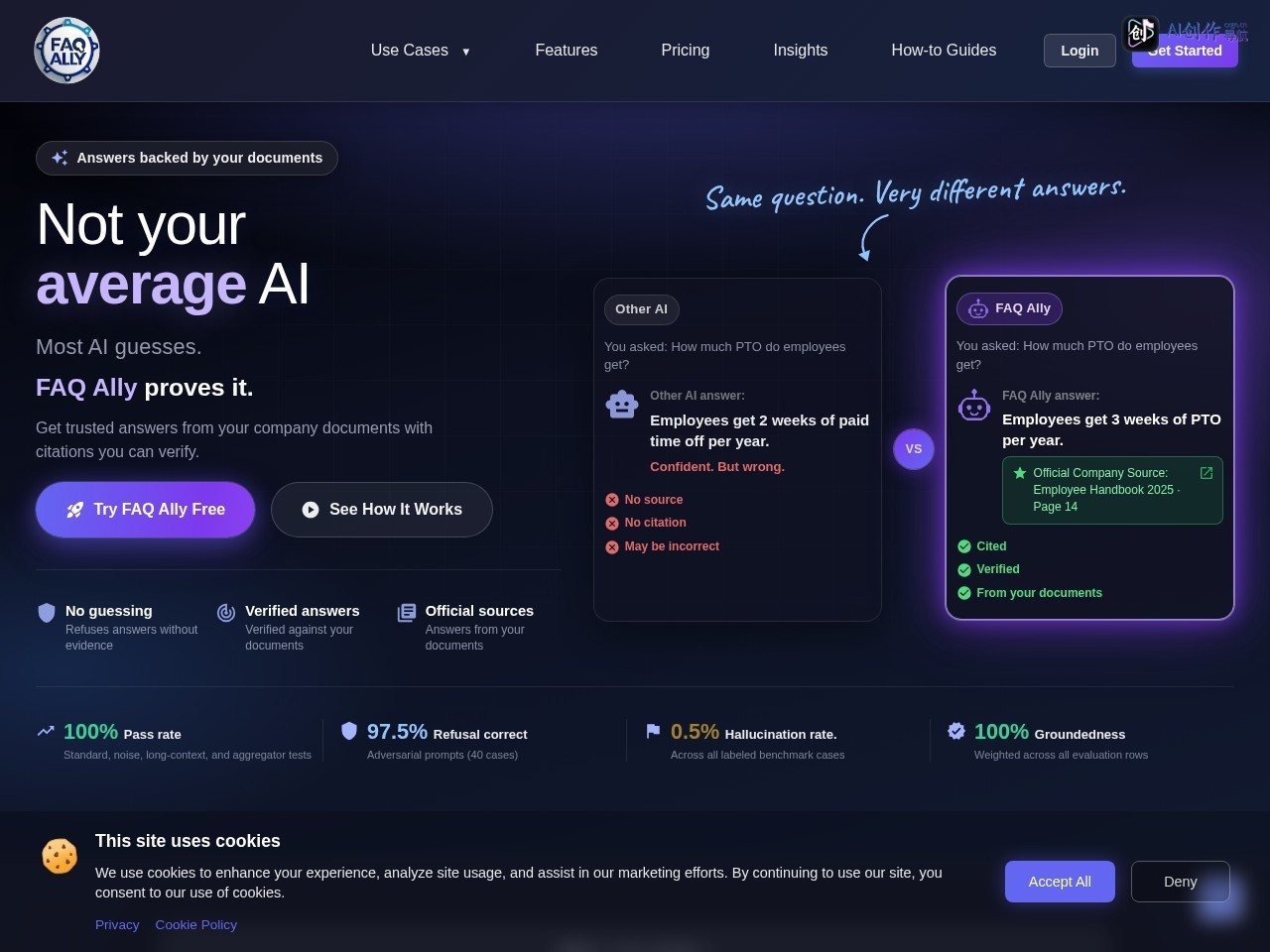 FAQ Ally 网站截图