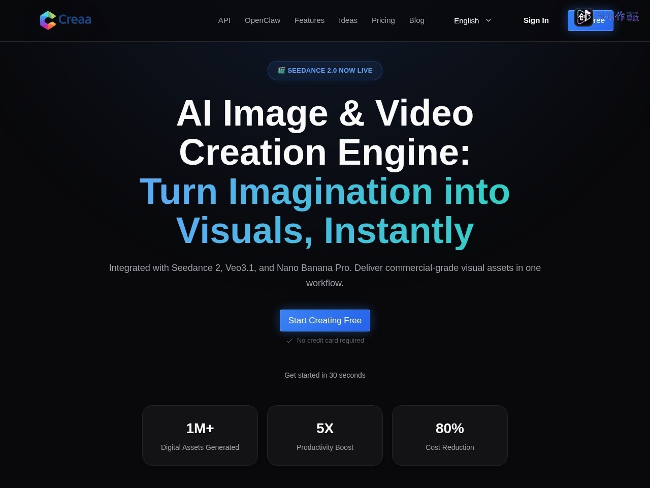 Creaa.ai 网站截图