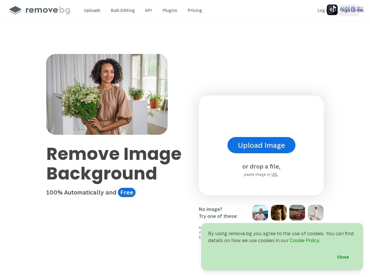 remove.bg 网站截图
