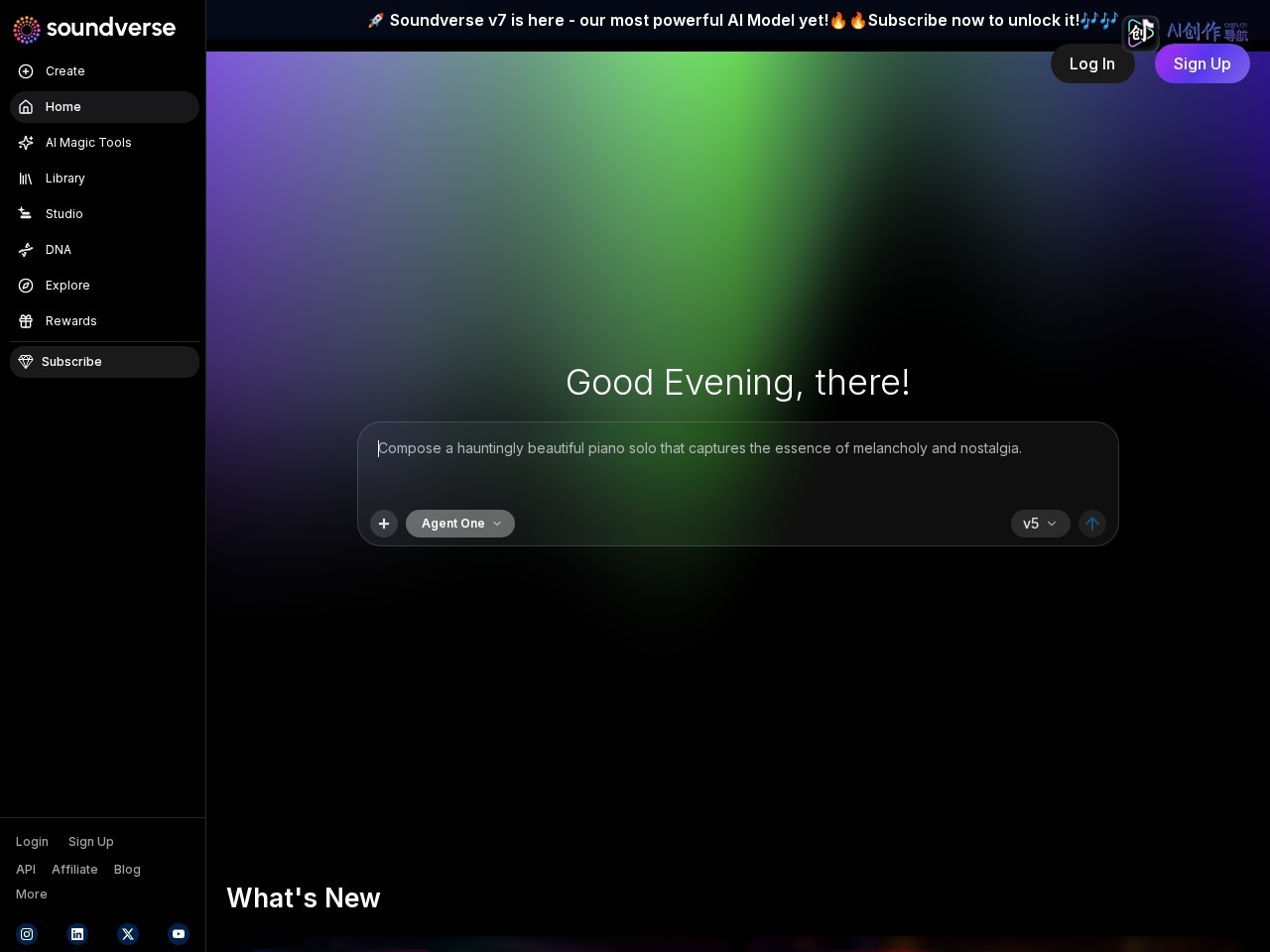 Soundverse AI 网站截图