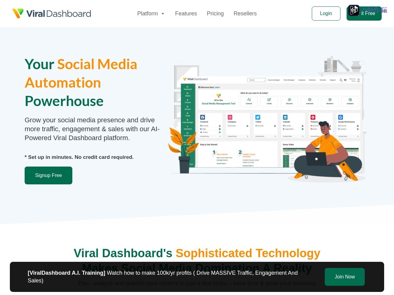 ViralDashboard 网站截图