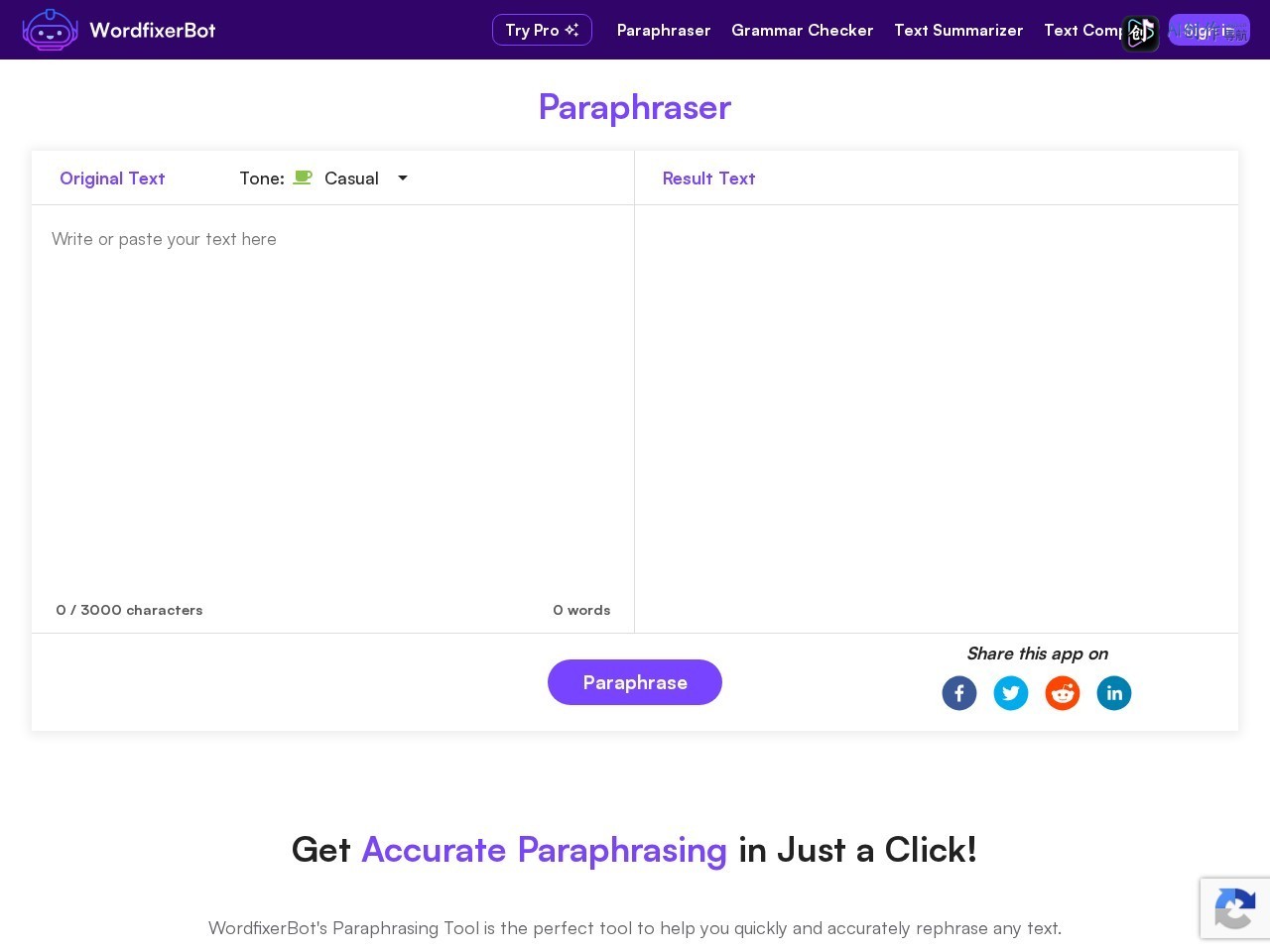 WordfixerBot 网站截图