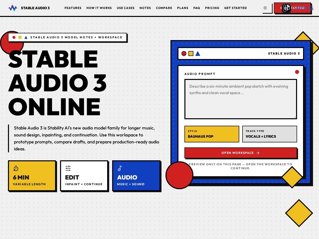 Stable Audio 3 网站截图