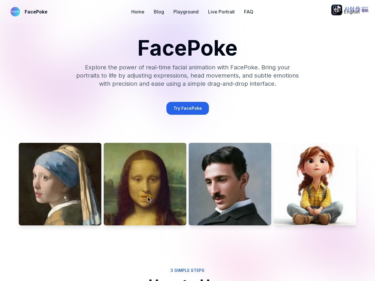 FacePoke 网站截图