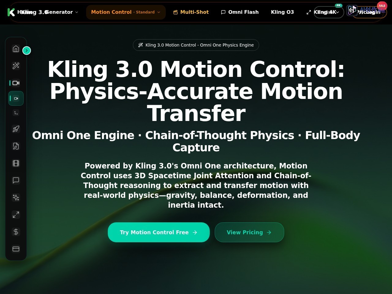 Kling 3.0 Motion Control 网站截图