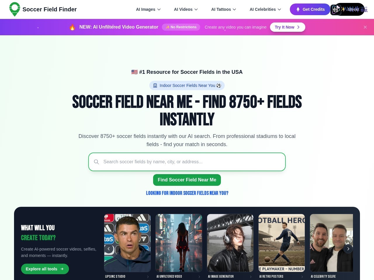 Soccer Field Near Me 网站截图