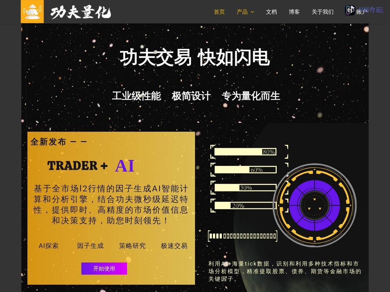 功夫量化 网站截图