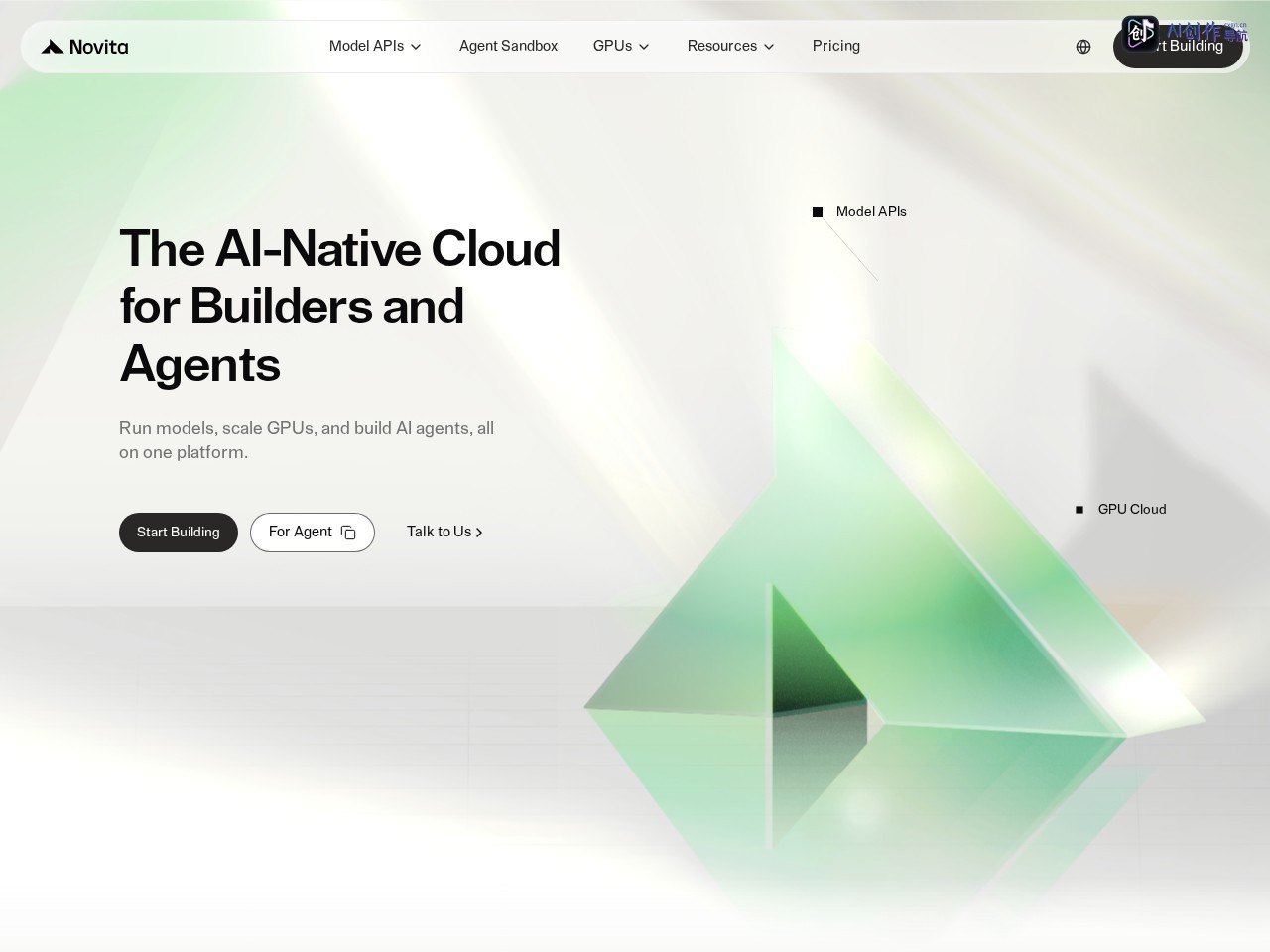 Novita AI 网站截图