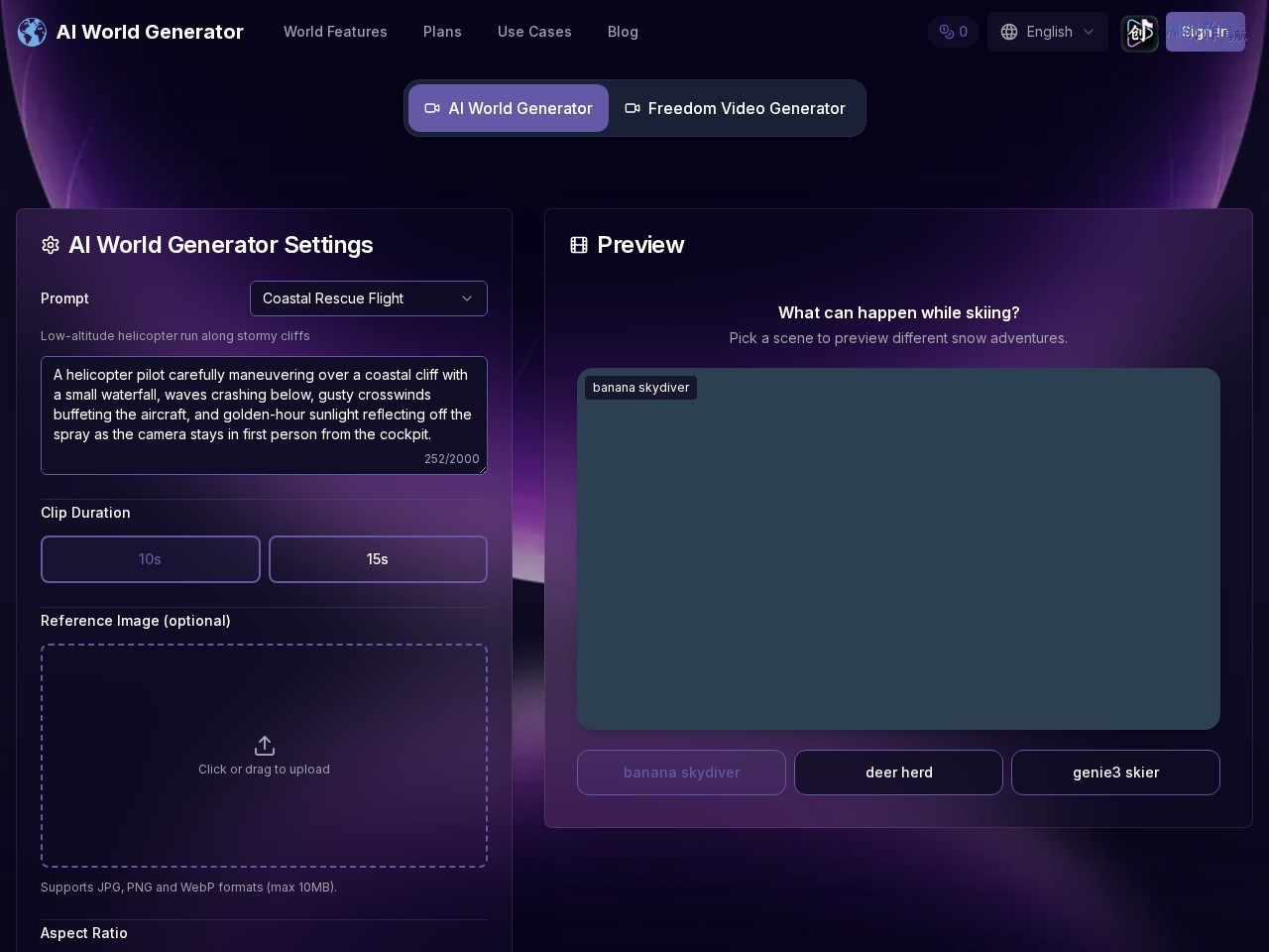 AI World Generator 网站截图