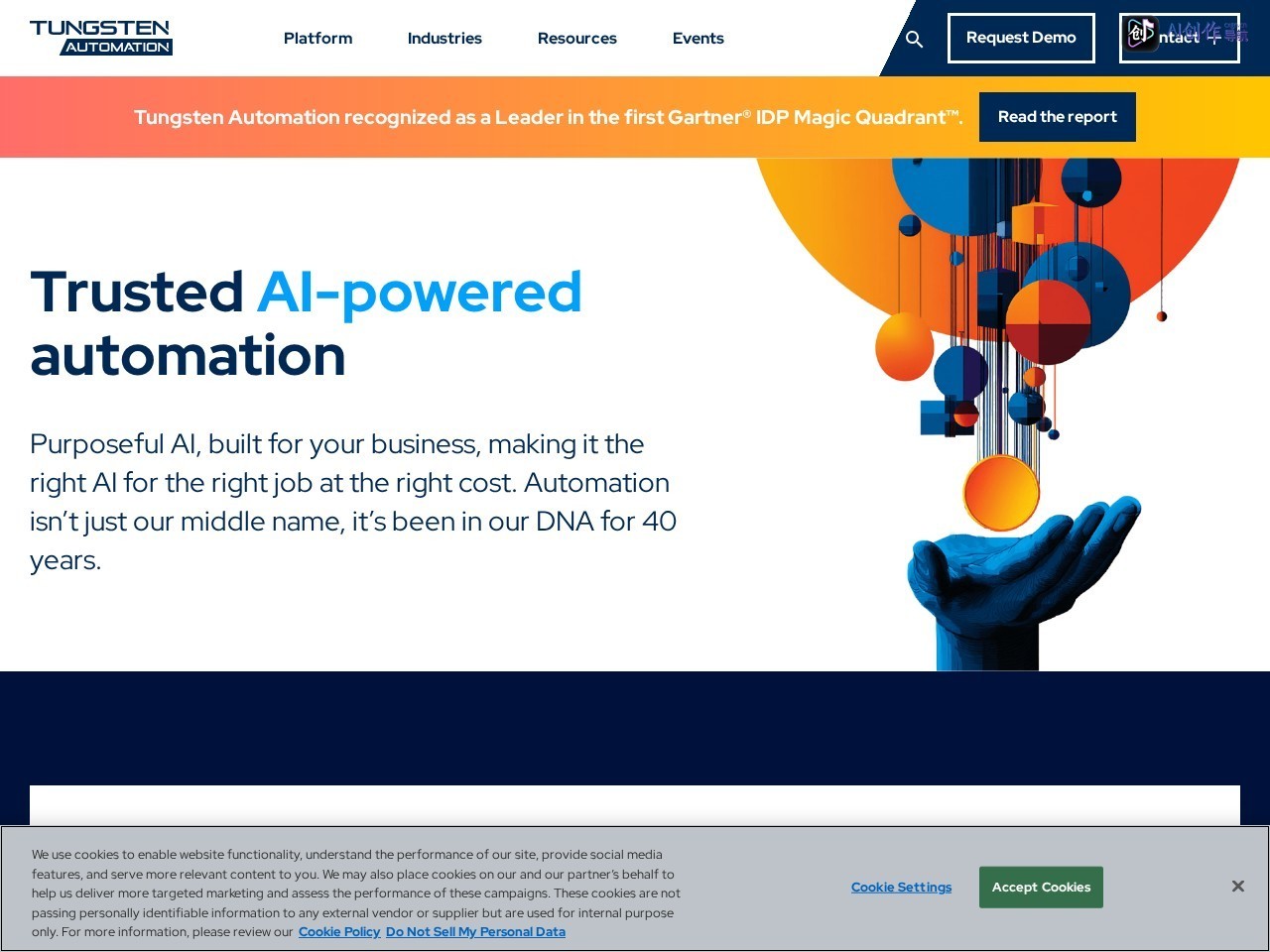 Tungsten Automation 网站截图