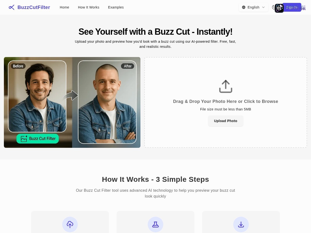 BuzzCutFilter 网站截图