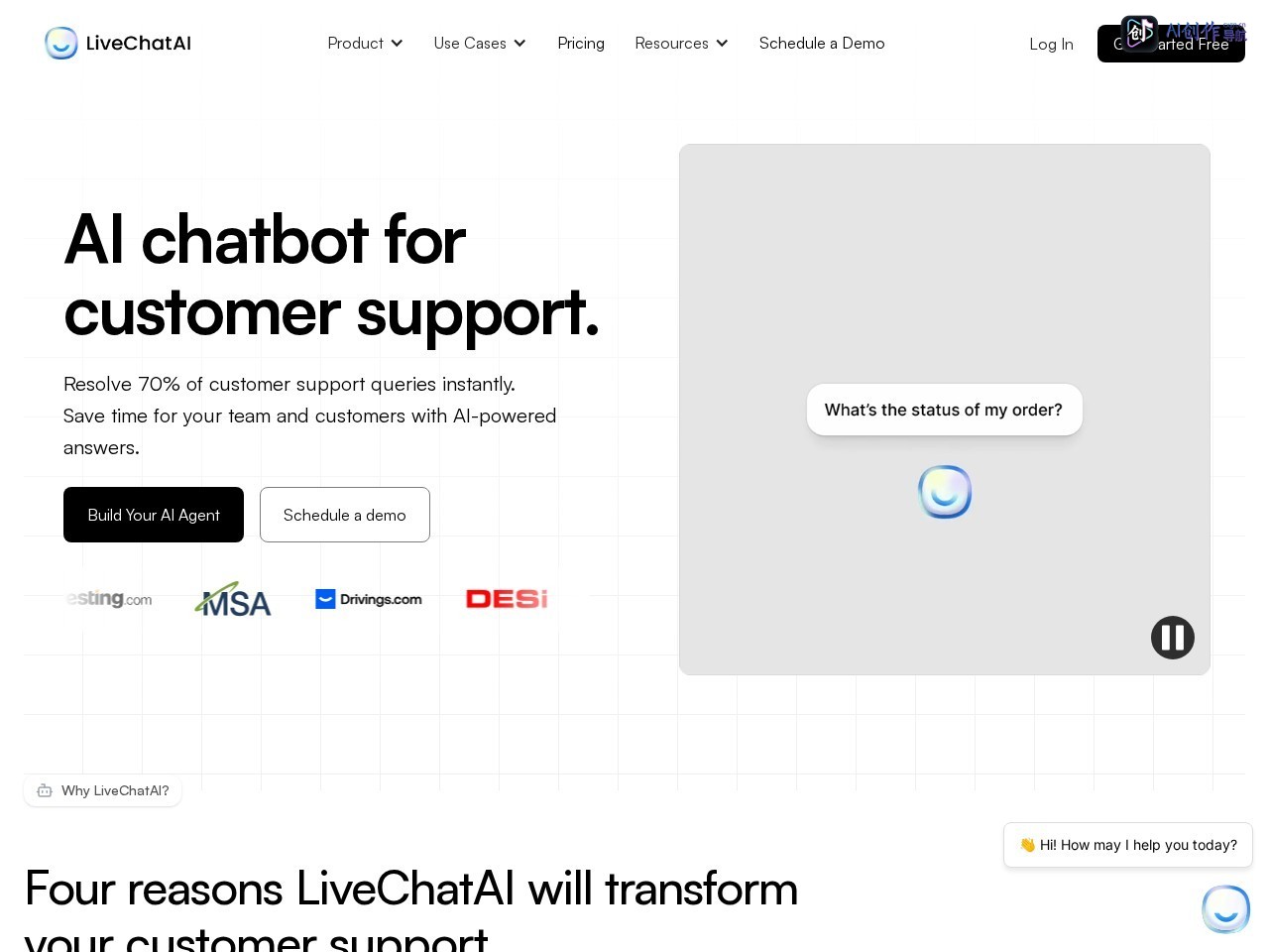 LiveChat AI 网站截图