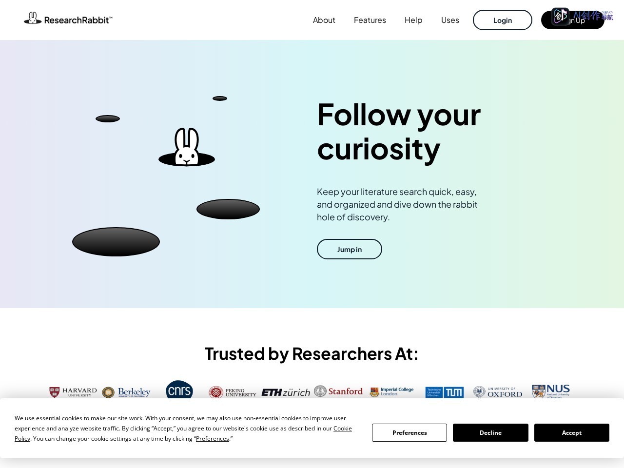 ResearchRabbit 网站截图
