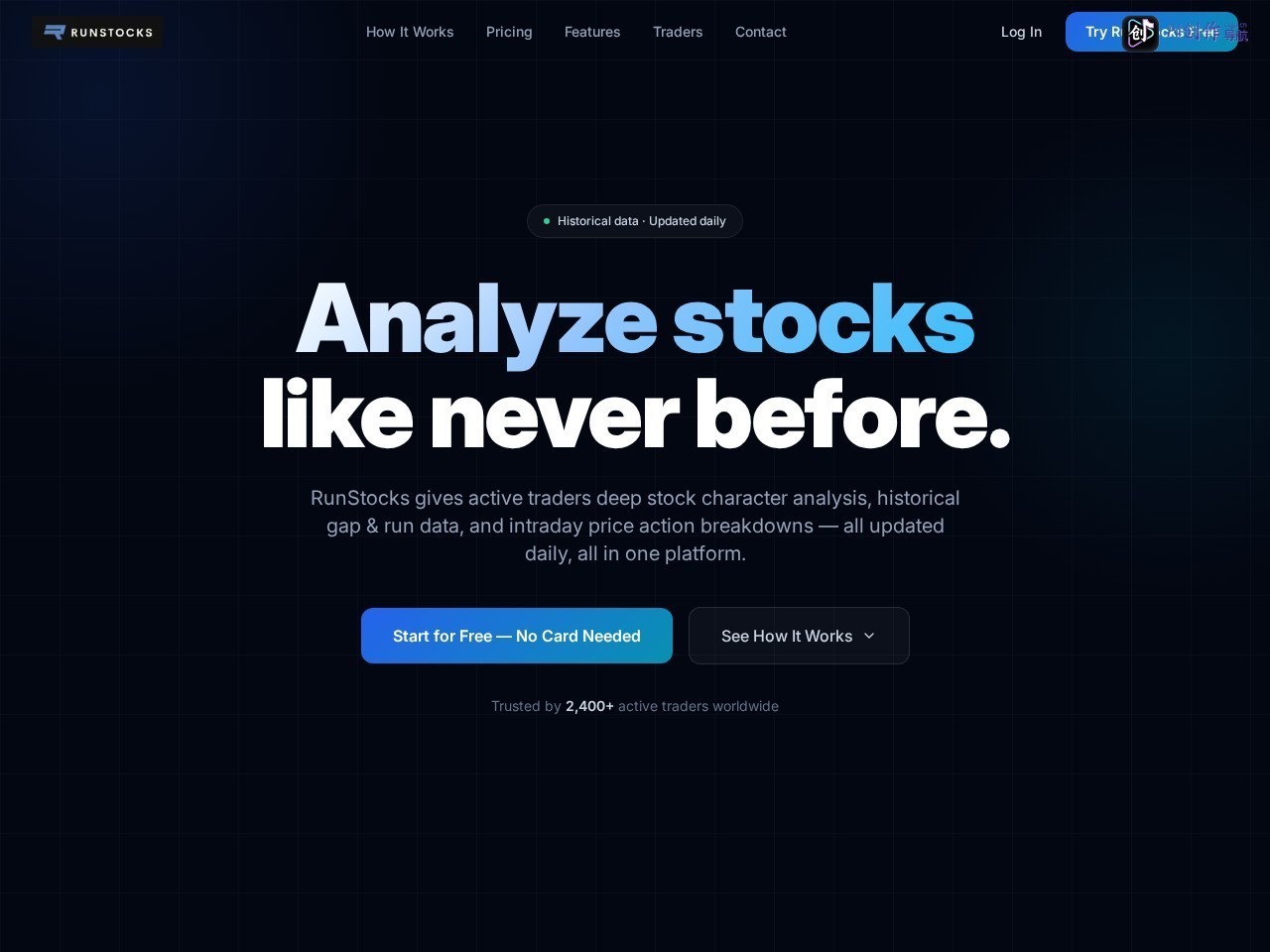 RunStocks 网站截图