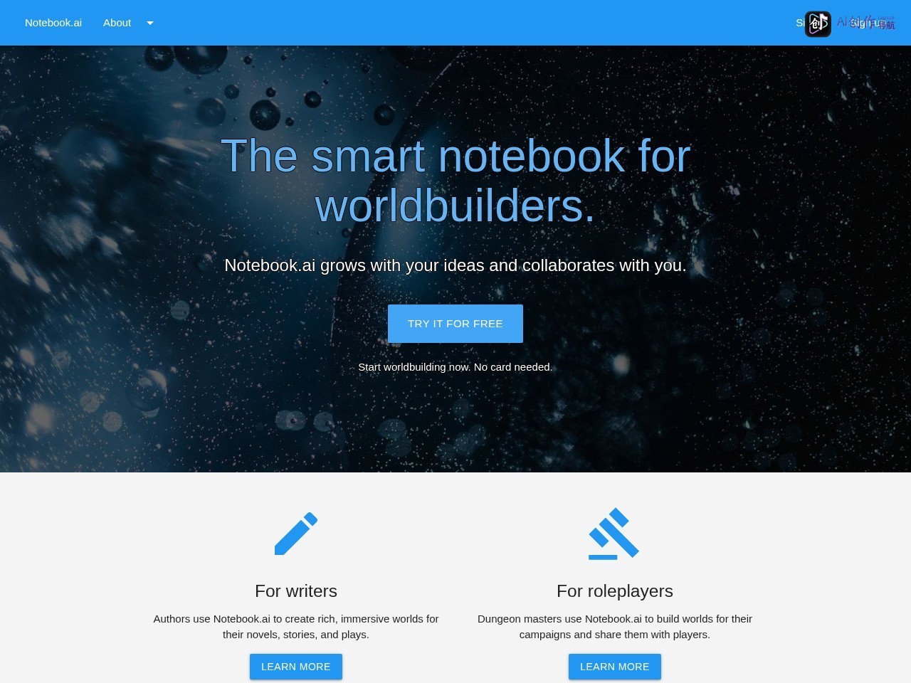 Notebook.ai 网站截图