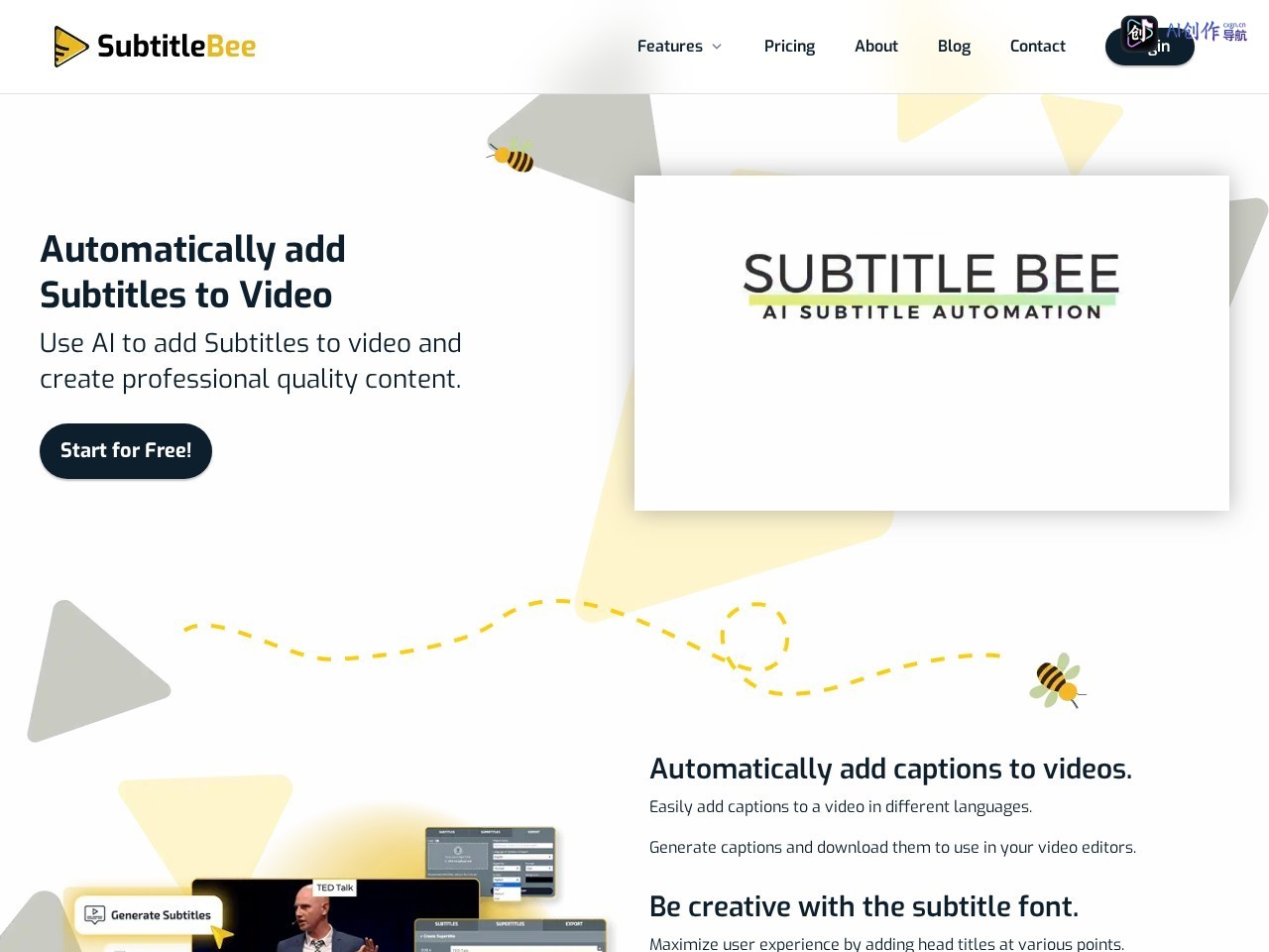 SubtitleBee 网站截图
