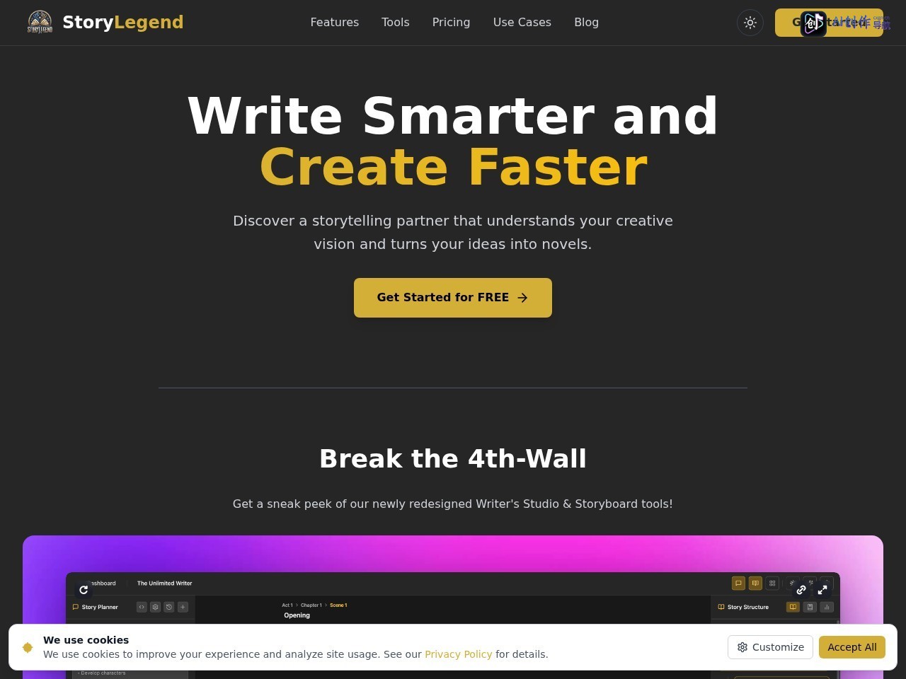 StoryLegend 网站截图