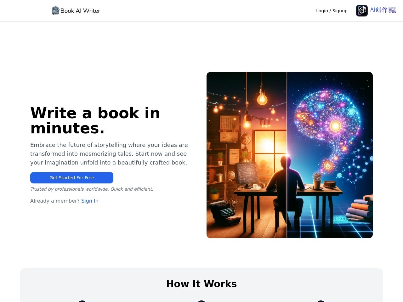 BookAIWriter 网站截图