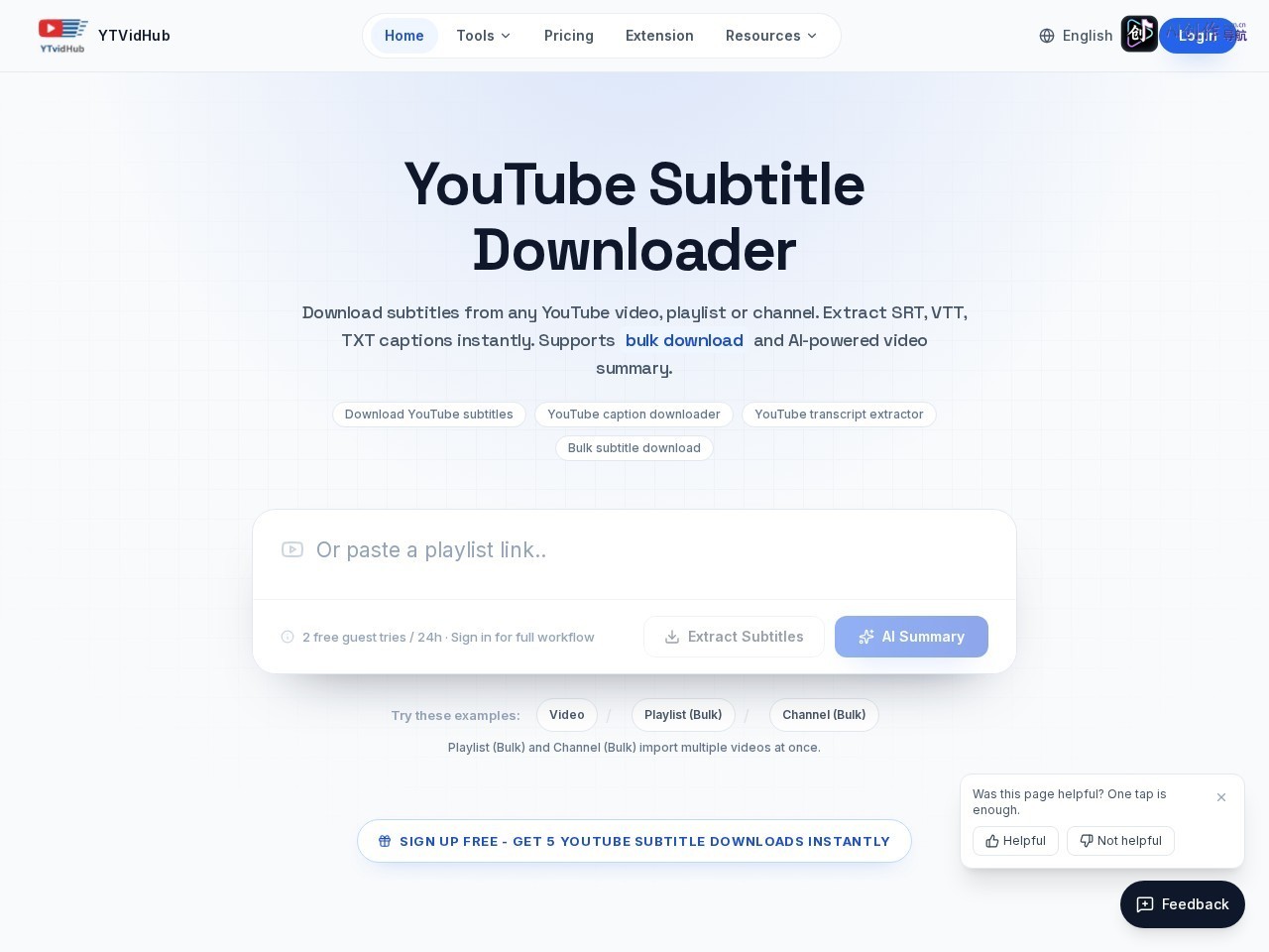 YTVidHub 网站截图