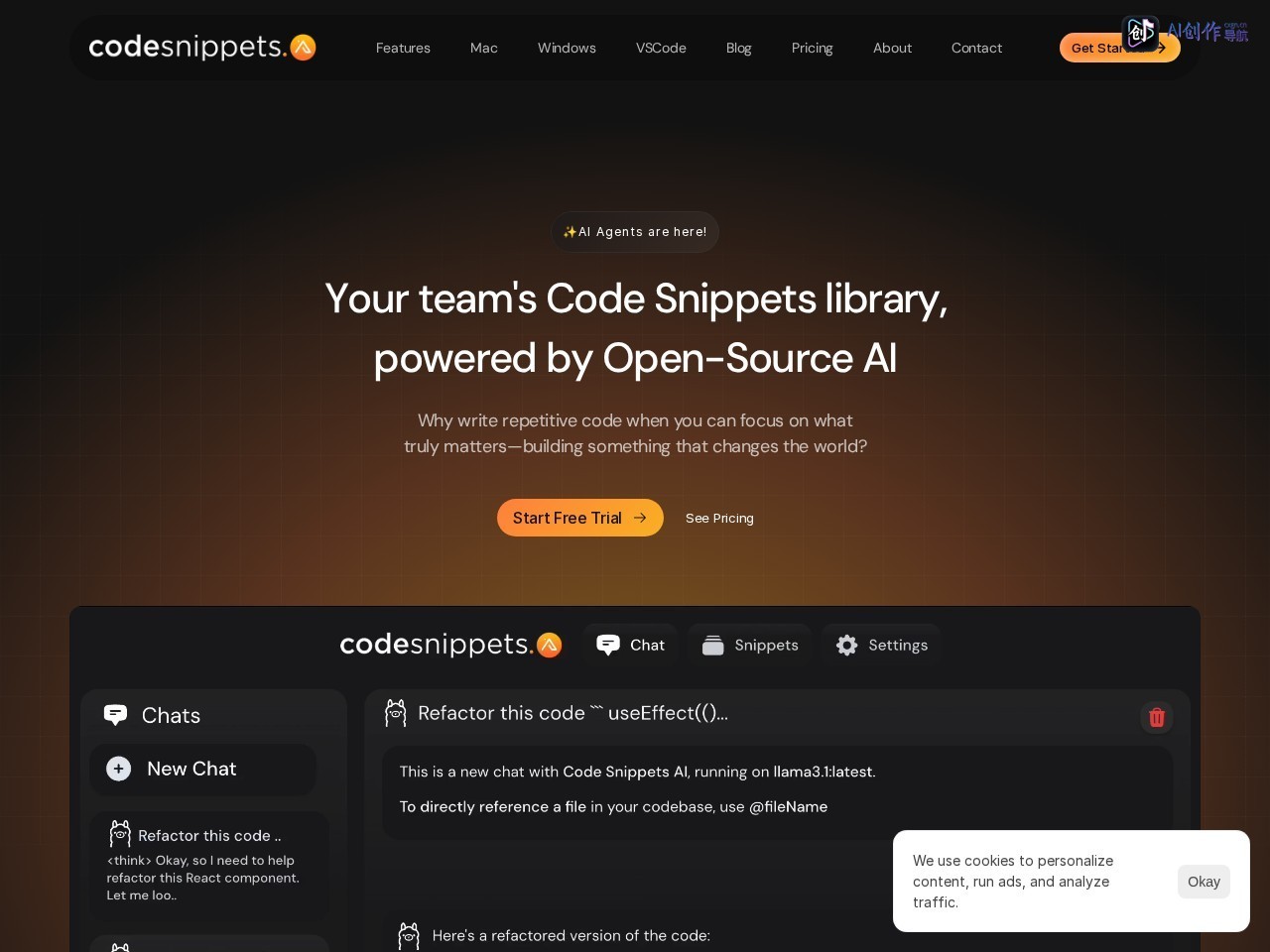 Code Snippets AI 网站截图