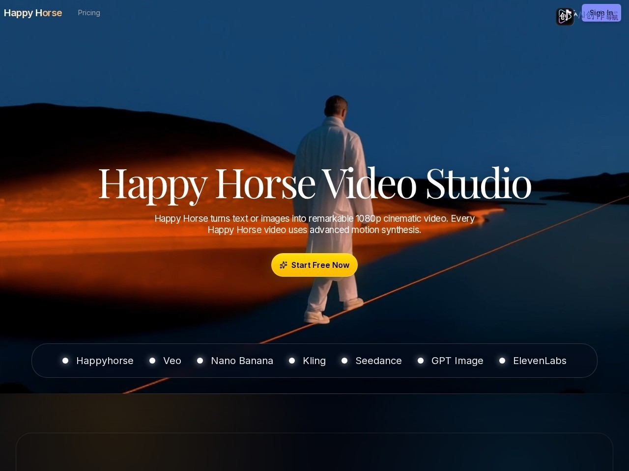 HappyHorse 1.0 AI 网站截图