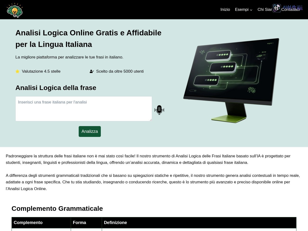 Analisi Logica Online Gratis 网站截图