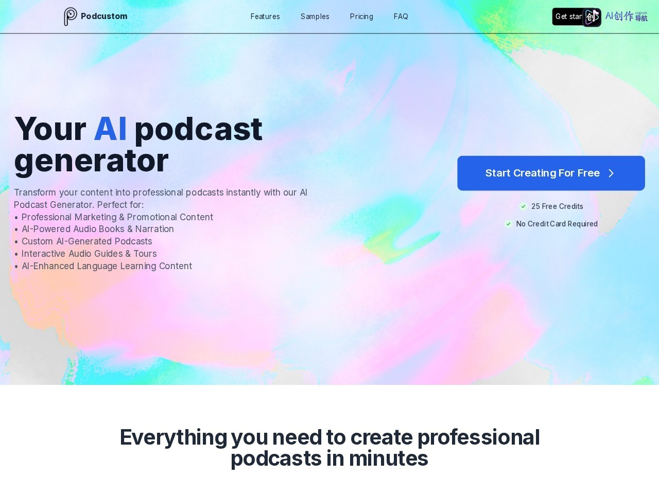 PodCustom AI 网站截图