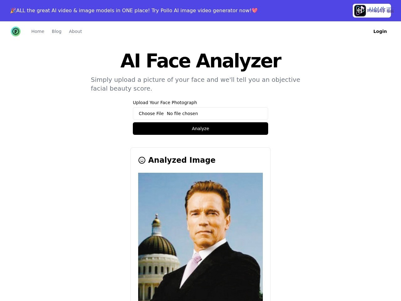 AI Face Analyzer 网站截图