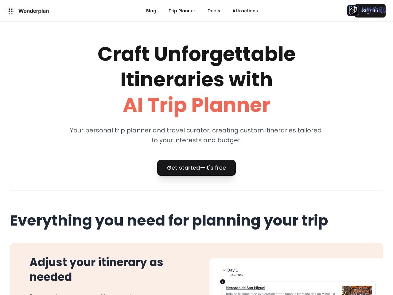 Wonderplan 网站截图