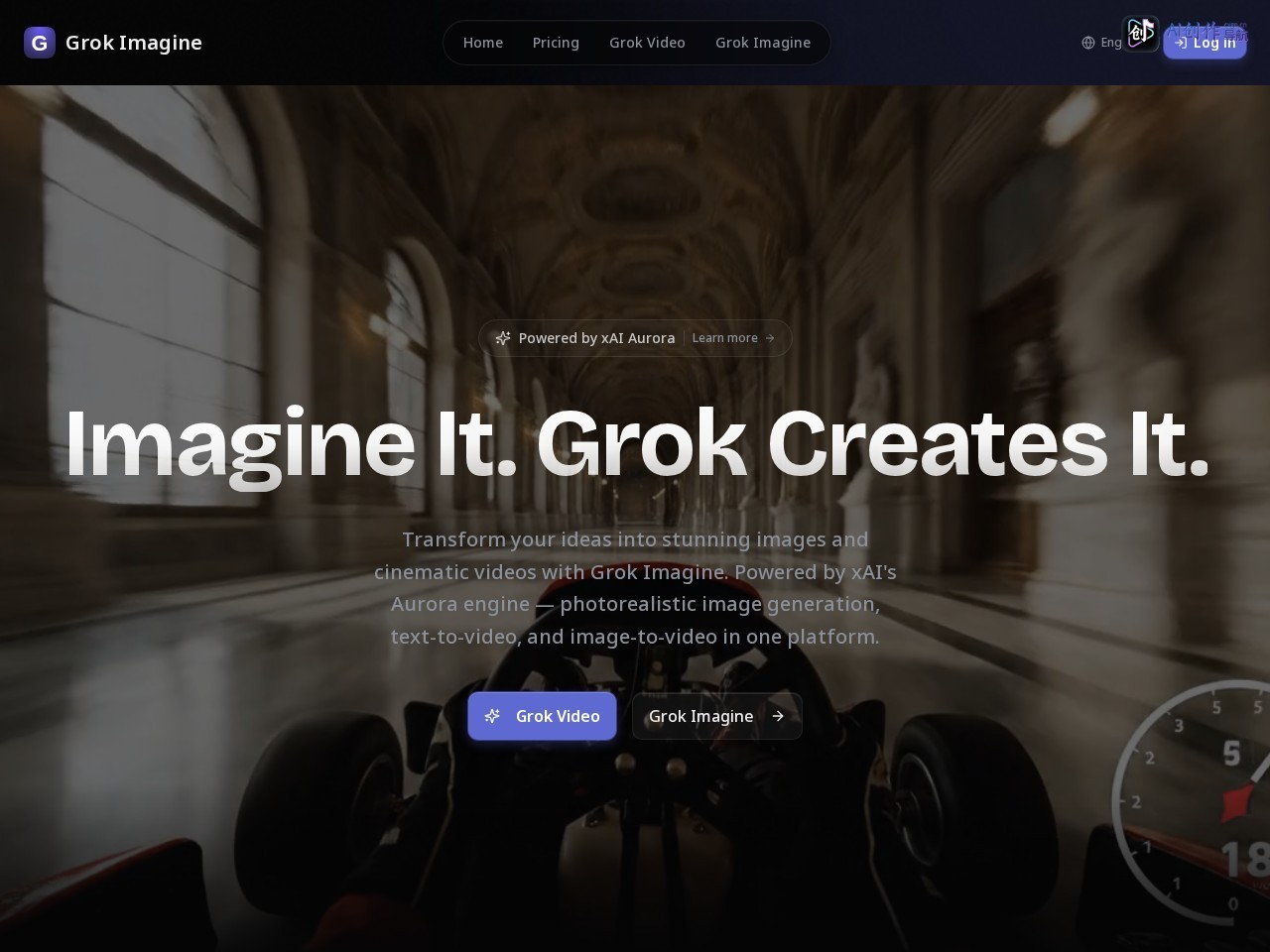 Grok Imagine 网站截图
