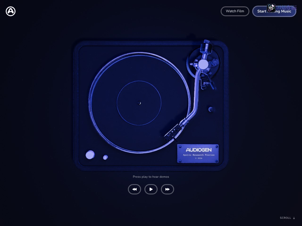 AUDIOGEN 网站截图