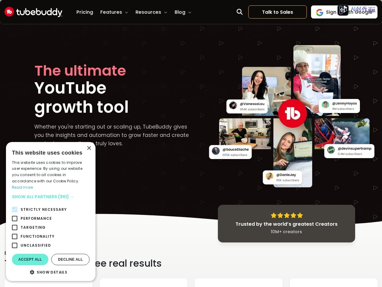 TubeBuddy 网站截图