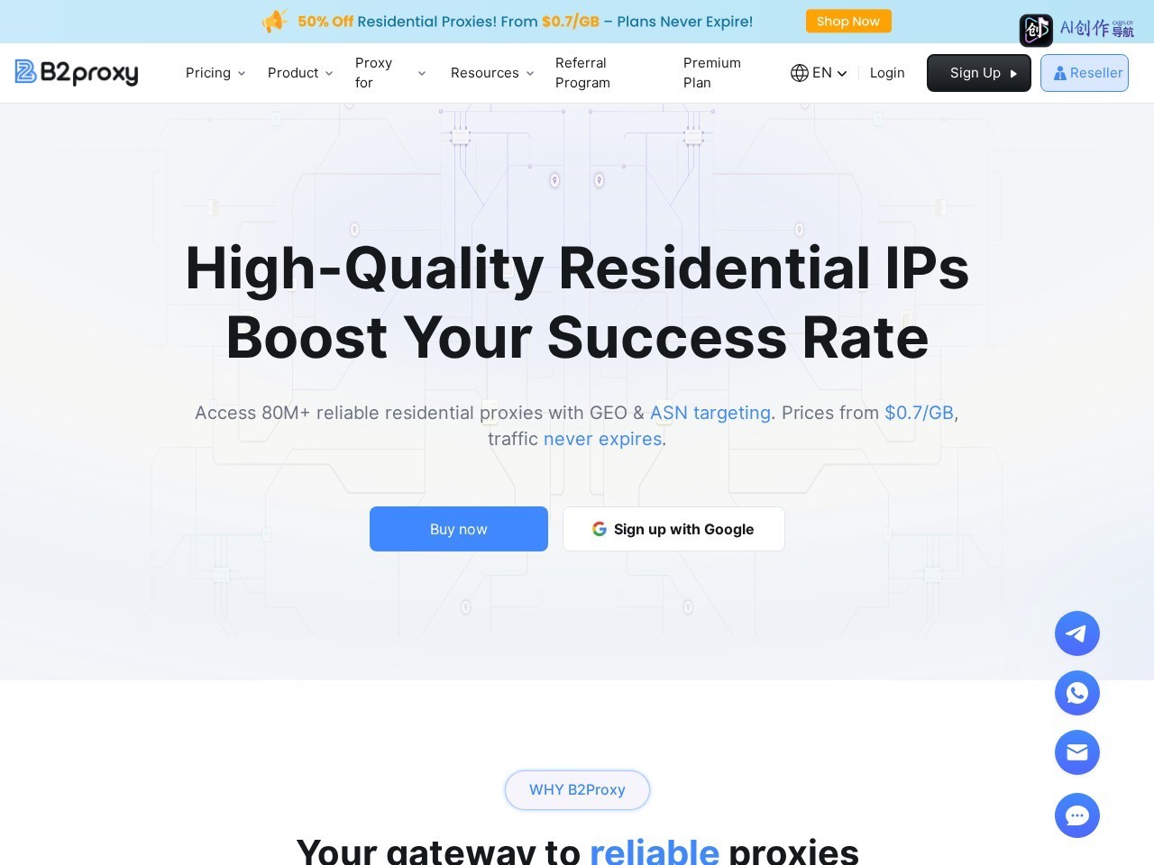 B2Proxy 网站截图