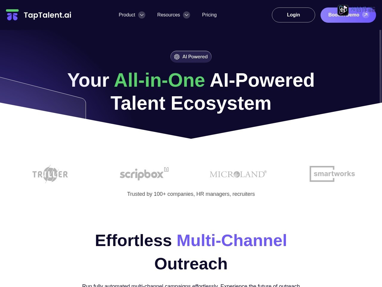 TapTalent.ai 网站截图