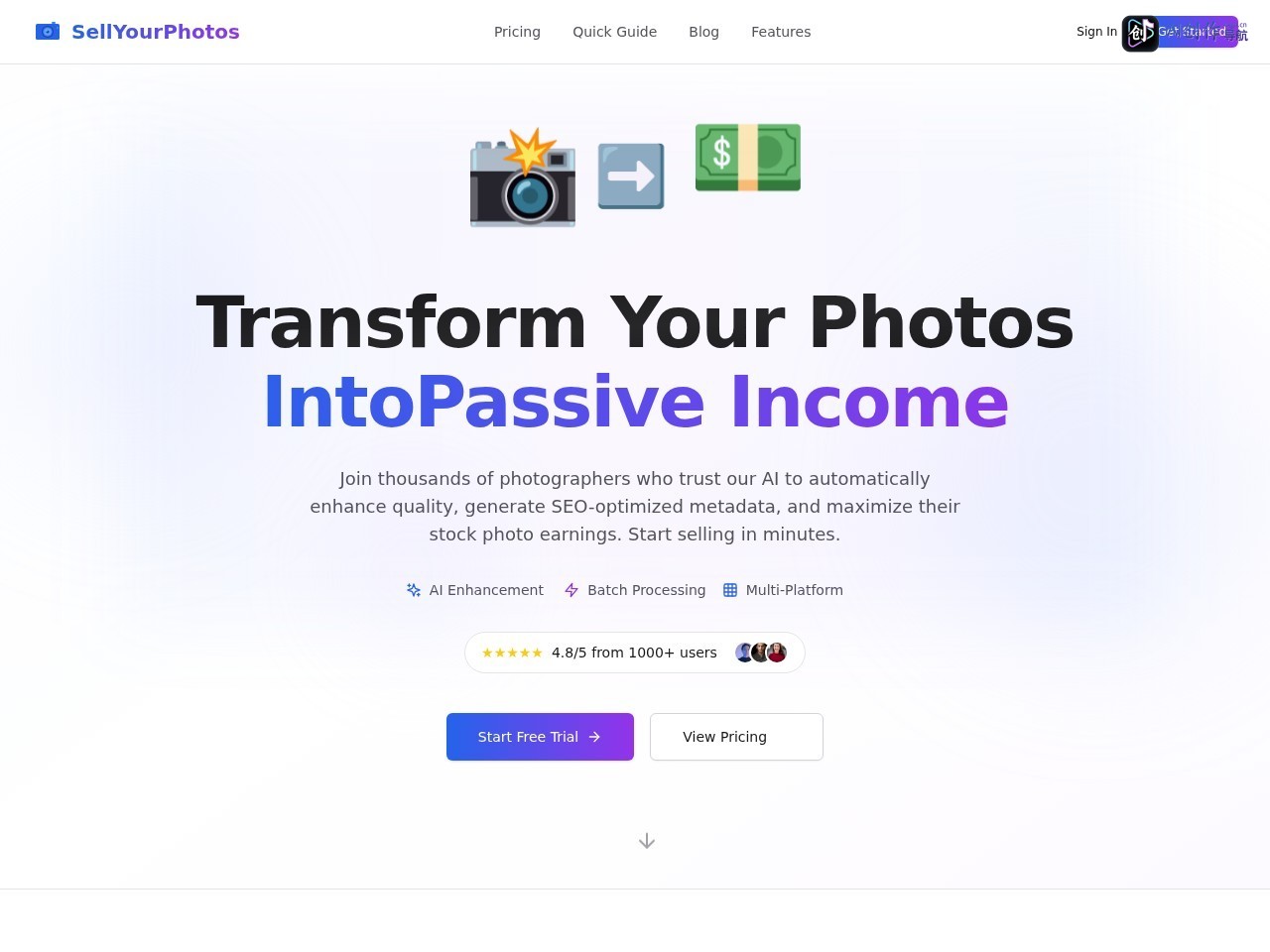 SellYourPhotos 网站截图