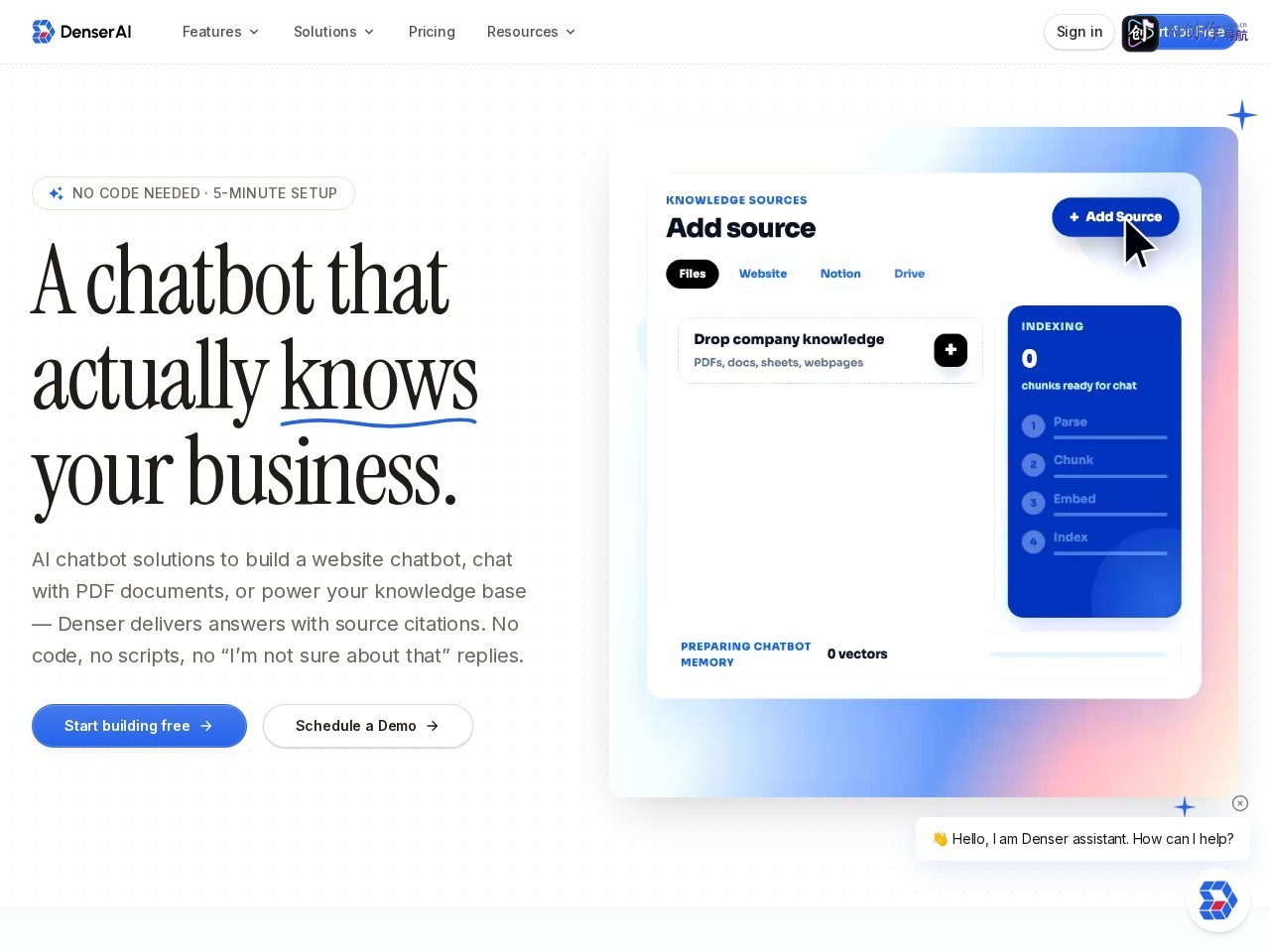 Denser.ai 网站截图