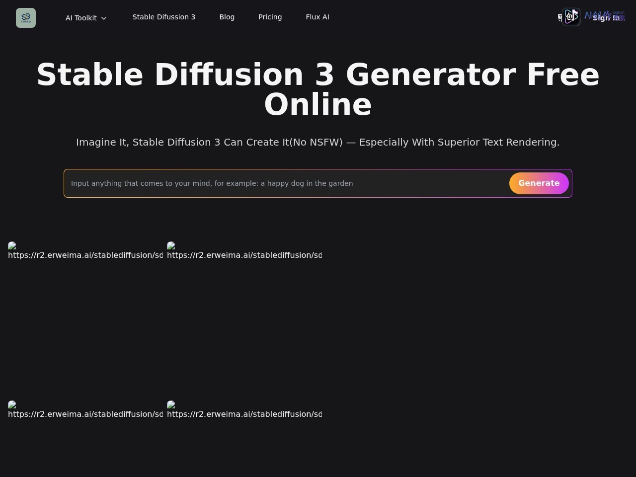 Stable Diffusion 3 网站截图
