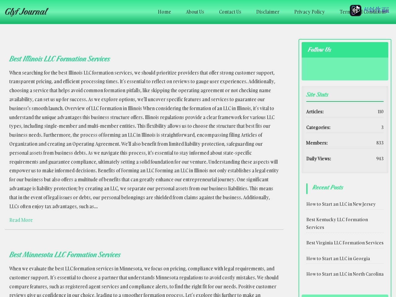 Glyf Journal 网站截图