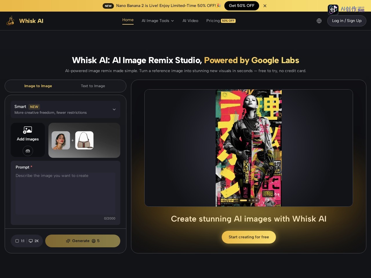 Whisk AI 网站截图