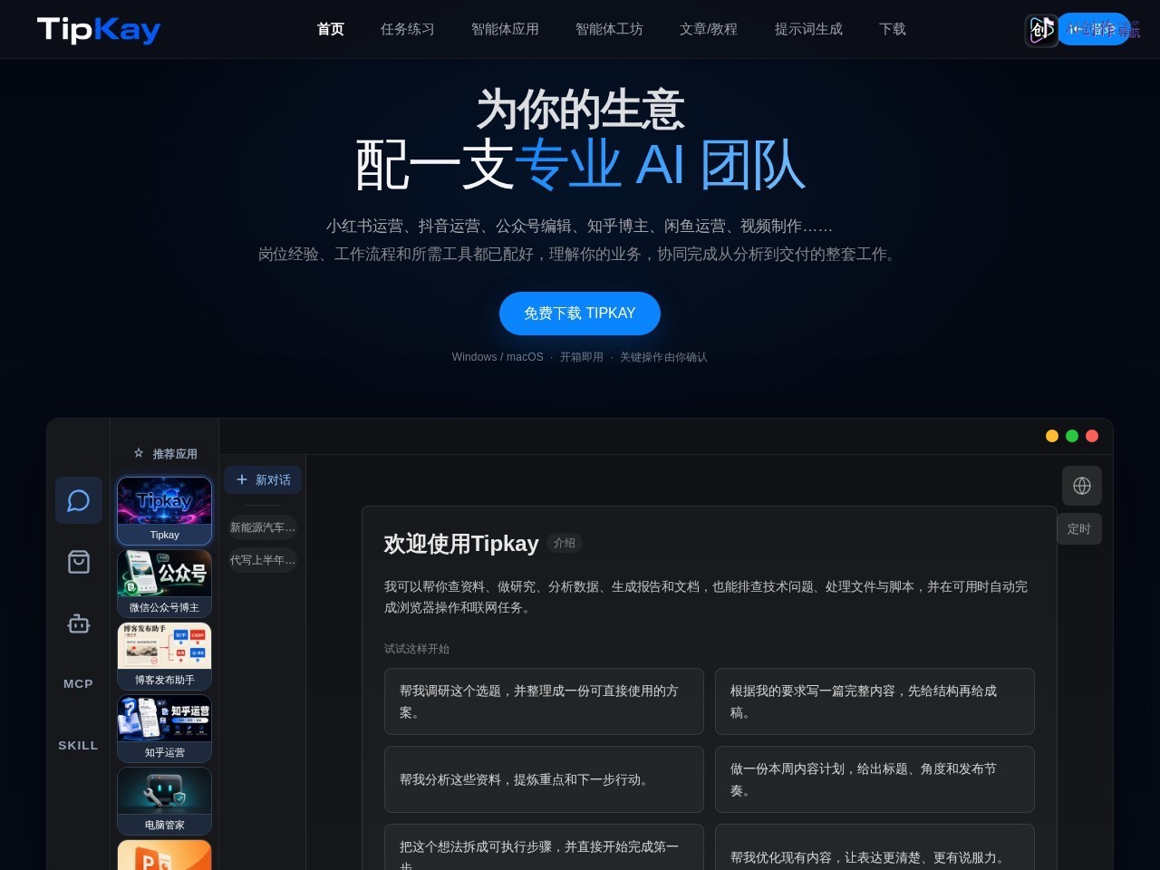 Tipkay 网站截图