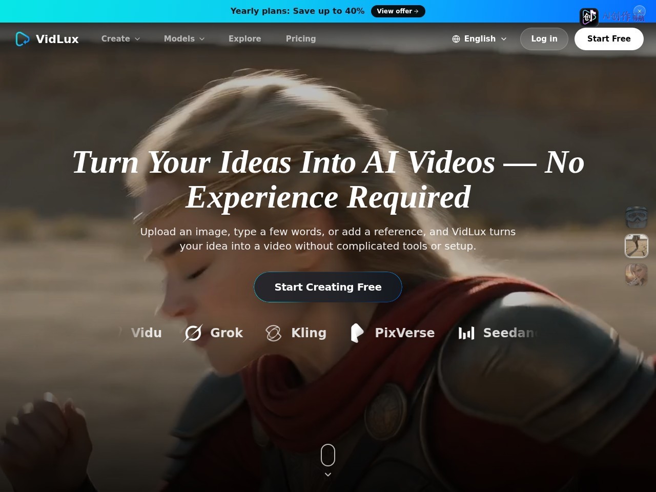 VidLux 网站截图