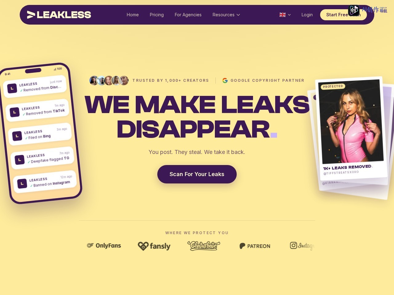 Leakless 网站截图