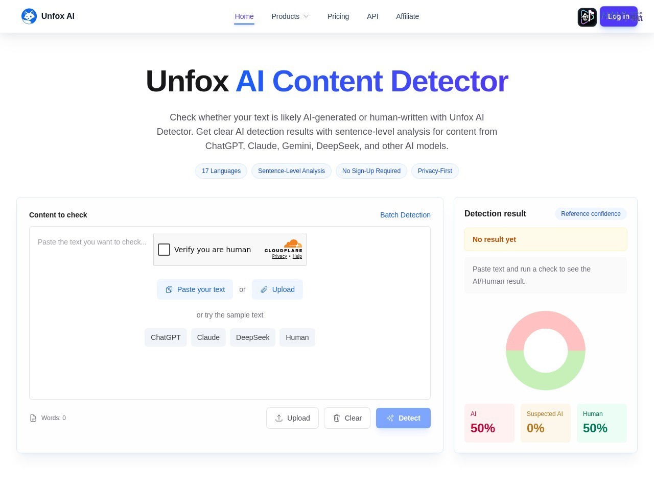 Unfox AI 网站截图